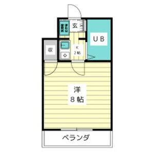 ヒルトップ平和ヶ丘(1K/1階)の間取り写真