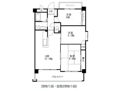 第3元木(3LDK/4階)の間取り写真