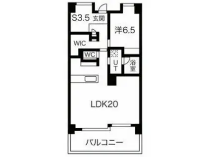 藤和姫路大塩ハイタウン(1LDK/3階)の間取り写真