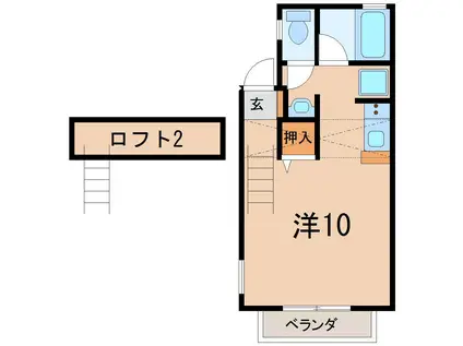 メゾンアウル(1K/2階)の間取り写真