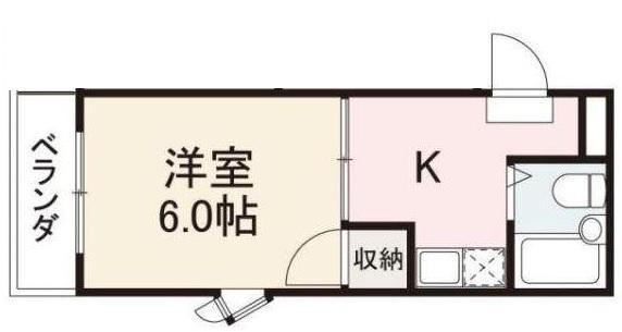 コート三条(1K/2階)の間取り写真