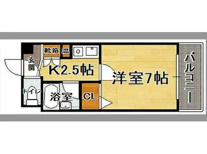 ルエメゾンロワール西公園III-1号館(1K/3階)の間取り写真