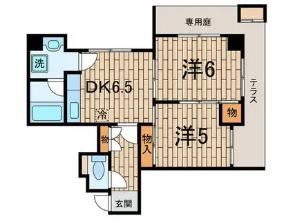 カーサ・スナガ(2DK/1階)の間取り写真