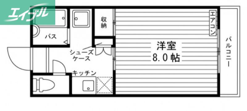 ラピスラズリー88(1K/1階)の間取り写真