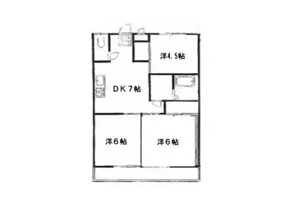 K2ハイム(3DK/2階)の間取り写真