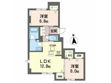 グランプレイス(2LDK/1階)の間取り写真