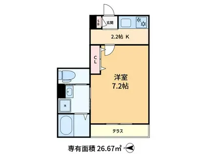 INFINITY(1K/1階)の間取り写真