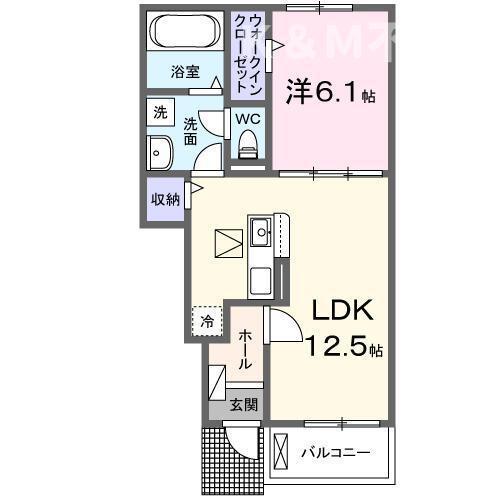 MIYANOMAE554(1LDK/1階)の間取り写真