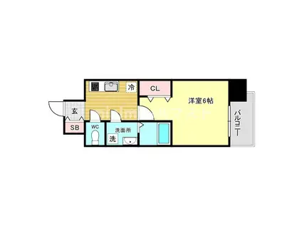 クレアグレイス岸里(1K/7階)の間取り写真