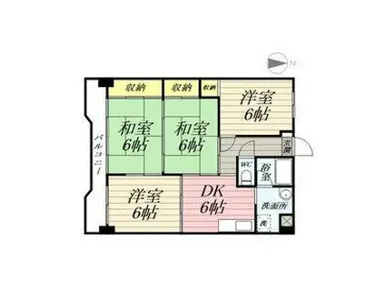 ハイタウンみずほIII(4DK/6階)の間取り写真