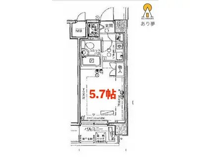 パーク・ノヴァ横浜阪東橋弐番館(ワンルーム/8階)の間取り写真