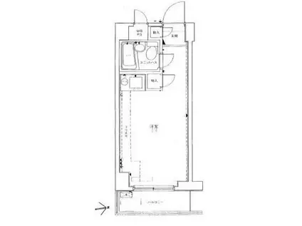 パレドール八王子(ワンルーム/1階)の間取り写真