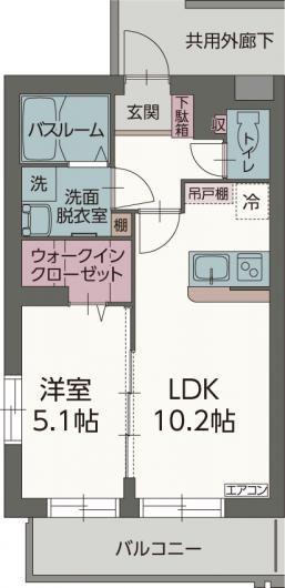 レジェンド(1LDK/2階)の間取り写真