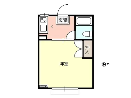リーブス・ハイツ(1K/2階)の間取り写真