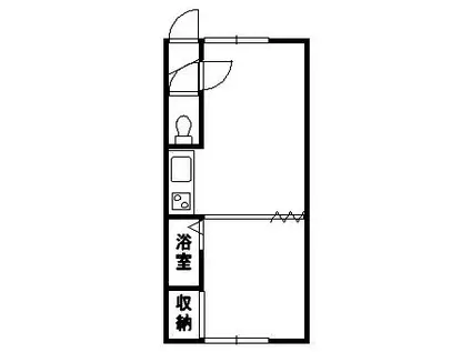 エンジェルMIKI(1DK/1階)の間取り写真