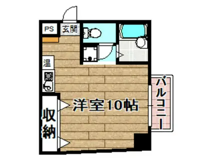 ベルレオーネ(1K/4階)の間取り写真