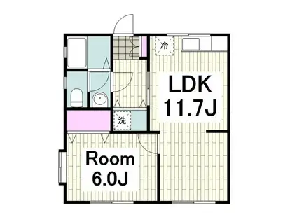 パークハイツA(1LDK/1階)の間取り写真