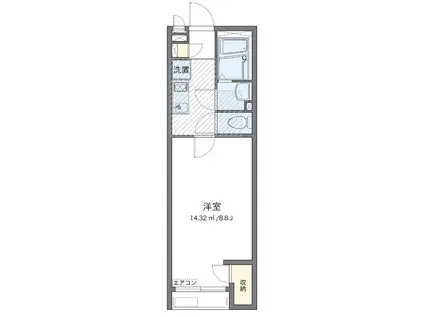 ミランダイーゼル(1K/1階)の間取り写真