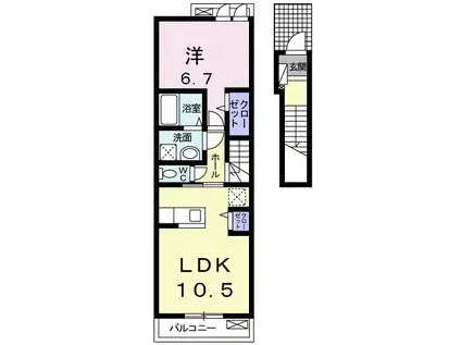 サンリット・K(1LDK/2階)の間取り写真