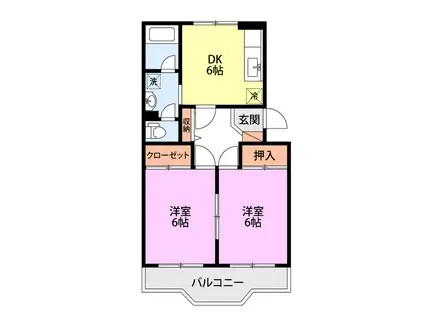 センチュリー眞(2DK/2階)の間取り写真