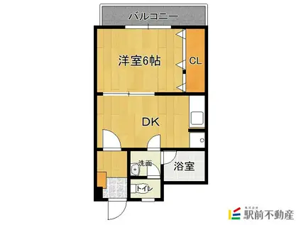 フラワーハイツ(2LDK/1階)の間取り写真