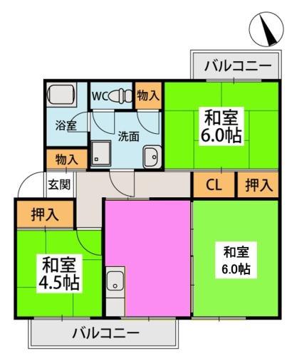 権藤ビル(2LDK/3階)の間取り写真