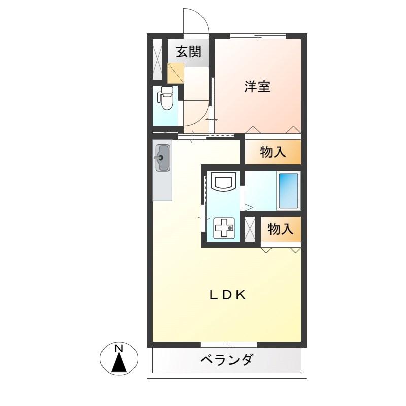 BASE(1LDK/1階)の間取り写真