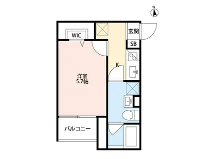 フェリーチェ杭瀬本町(1K/1階)の間取り写真