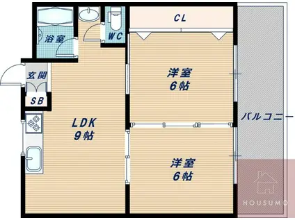 第3関根マンション(2LDK/2階)の間取り写真