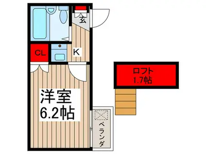 宮原井門(1K/2階)の間取り写真