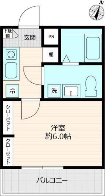 GLOWDIA(1K/3階)の間取り写真