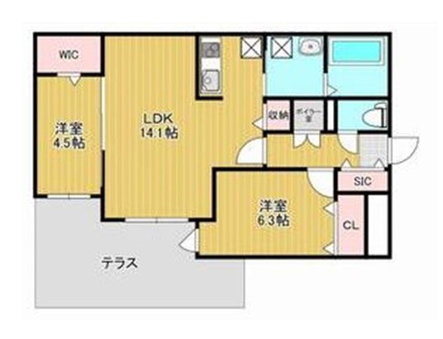 ザ・レジデンス南平岸(2LDK/1階)の間取り写真