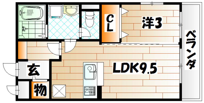 グレイストレビナ赤坂(1LDK/1階)の間取り写真