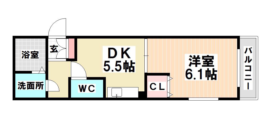 LAVERITEノムラII(1DK/2階)の間取り写真