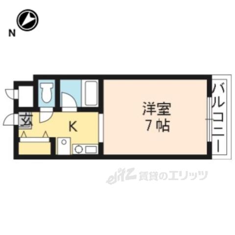 エミネンスコート瀬田(1K/4階)の間取り写真