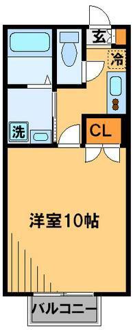 アムールエフ壱番館(1K/1階)の間取り写真