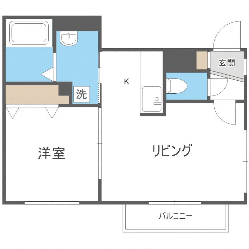 RA21(1LDK/4階)の間取り写真