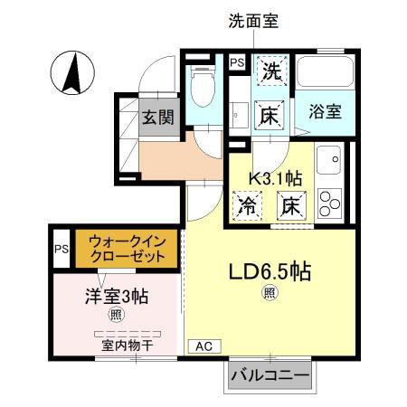 サンハーツ・マルコ(1LDK/1階)の間取り写真