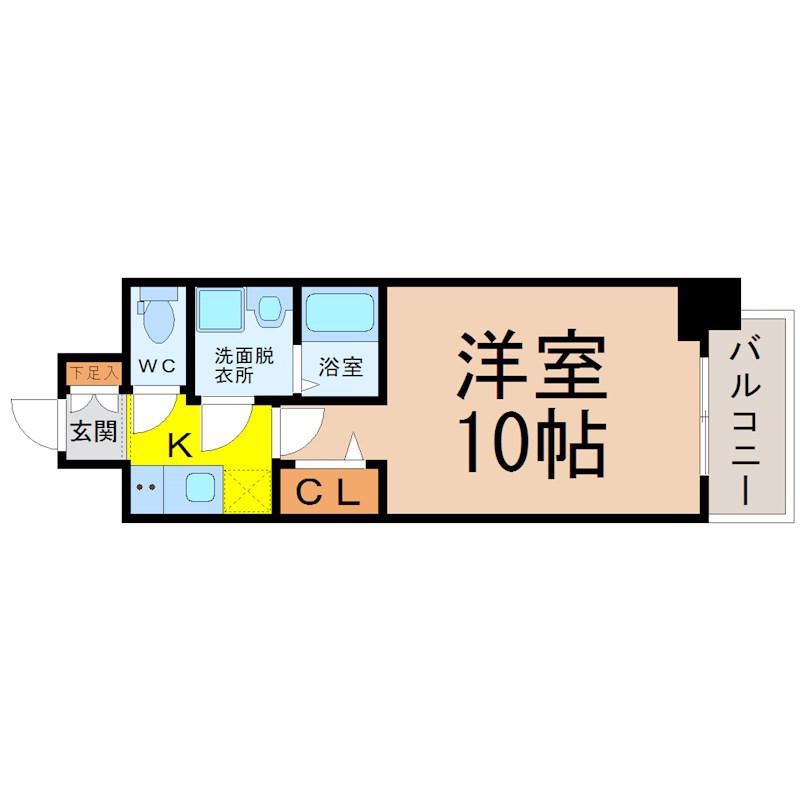 プレサンス上前津プレス(1K/11階)の間取り写真