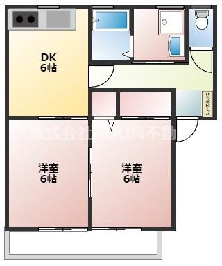 グリーンコーポ南横市(2DK/1階)の間取り写真