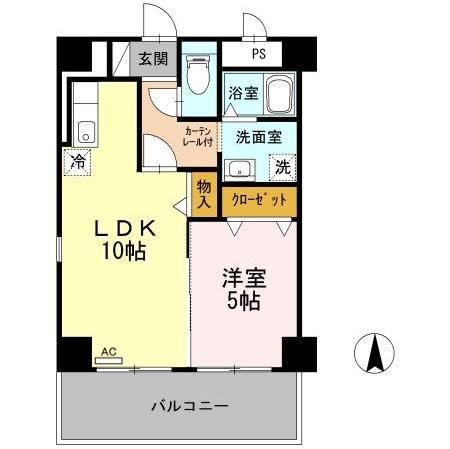 KIRAKUマンション(1LDK/3階)の間取り写真