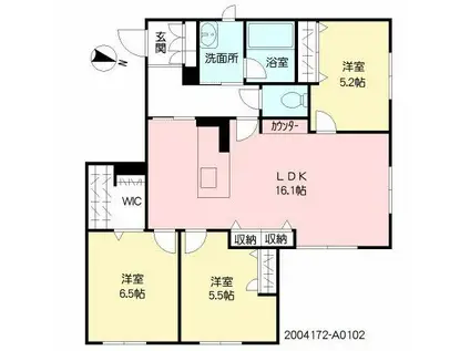シャーメゾン鶴崎(3LDK/1階)の間取り写真