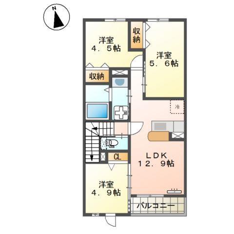 ARK II(3LDK/2階)の間取り写真