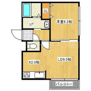 ABOND平岸(1LDK/2階)の間取り写真