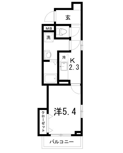 メゾン ド ミノヤ(1K/2階)の間取り写真