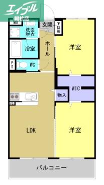 グランスイート II(2LDK/3階)の間取り写真