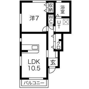 イーストコート 弐番館(1LDK/1階)の間取り写真
