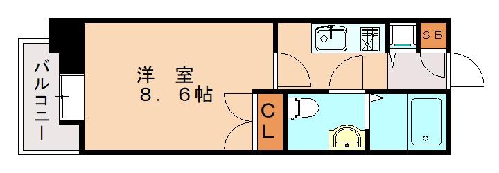 サヴォイバンヤンツリー(1K/3階)の間取り写真
