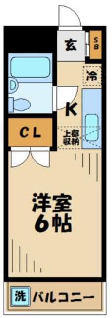 エステート・若葉台(1K/2階)の間取り写真