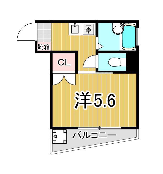 フジマツ第5ビル(1K/4階)の間取り写真